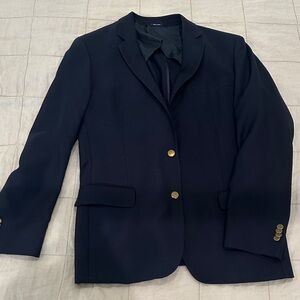 Classic Men’s Navy Blazer with Bronze Accents and extra buttons.